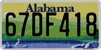 AL license plate 67DF418