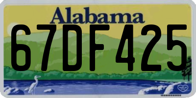 AL license plate 67DF425