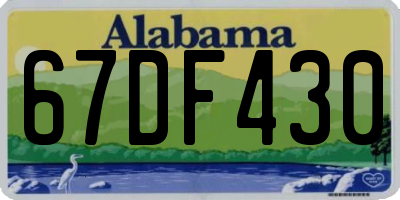 AL license plate 67DF430