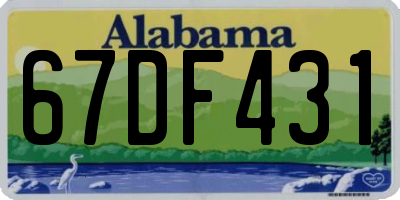 AL license plate 67DF431