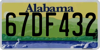 AL license plate 67DF432