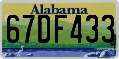AL license plate 67DF433