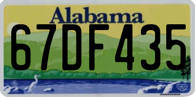 AL license plate 67DF435