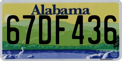 AL license plate 67DF436