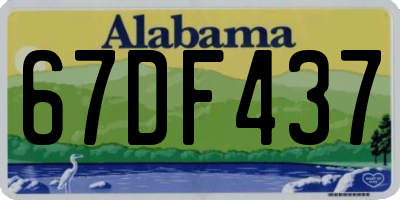 AL license plate 67DF437