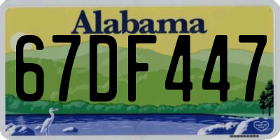AL license plate 67DF447