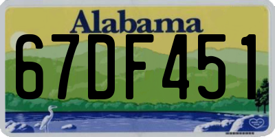 AL license plate 67DF451