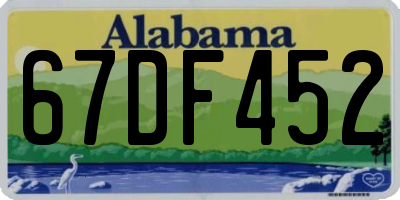 AL license plate 67DF452