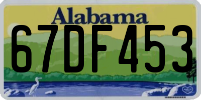 AL license plate 67DF453