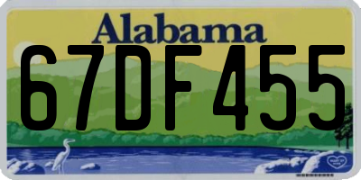 AL license plate 67DF455