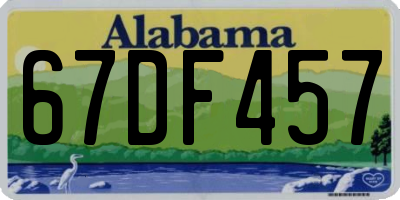 AL license plate 67DF457