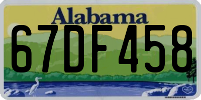 AL license plate 67DF458