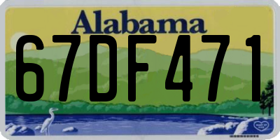 AL license plate 67DF471