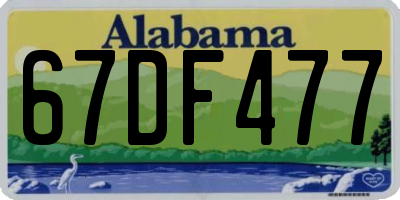 AL license plate 67DF477