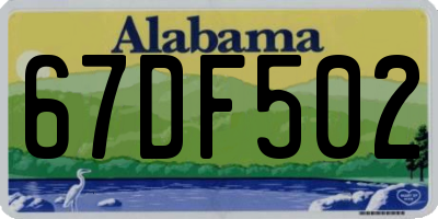 AL license plate 67DF502