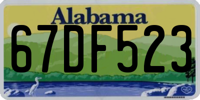 AL license plate 67DF523