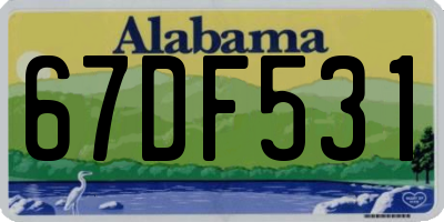 AL license plate 67DF531