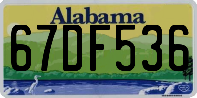 AL license plate 67DF536