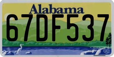 AL license plate 67DF537