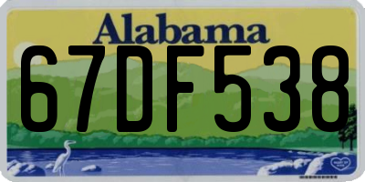 AL license plate 67DF538