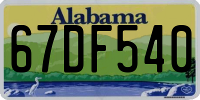 AL license plate 67DF540