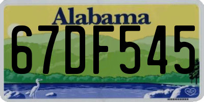 AL license plate 67DF545