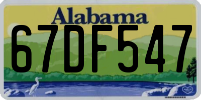 AL license plate 67DF547