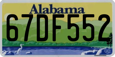 AL license plate 67DF552