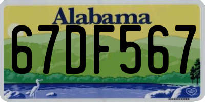 AL license plate 67DF567