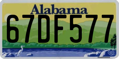 AL license plate 67DF577