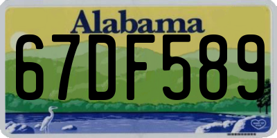 AL license plate 67DF589