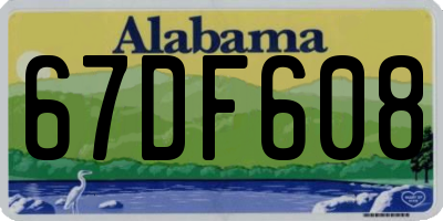 AL license plate 67DF608