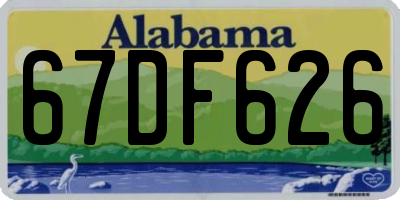 AL license plate 67DF626