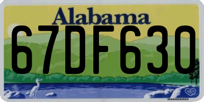 AL license plate 67DF630