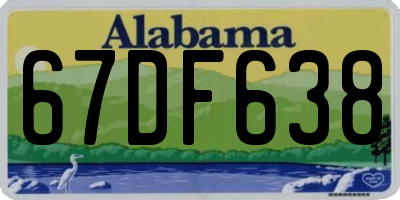 AL license plate 67DF638