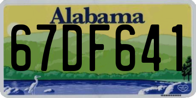 AL license plate 67DF641