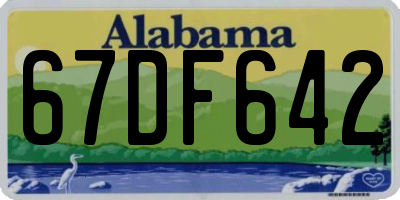 AL license plate 67DF642