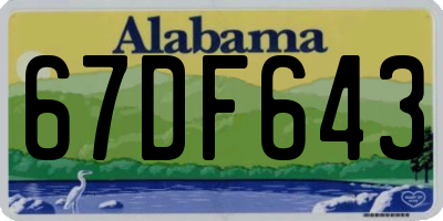 AL license plate 67DF643