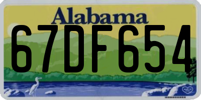 AL license plate 67DF654