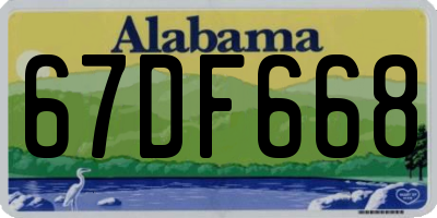 AL license plate 67DF668