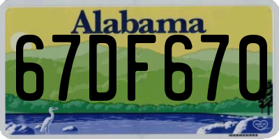AL license plate 67DF670