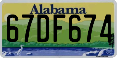 AL license plate 67DF674