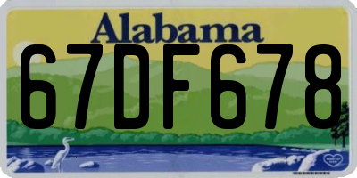 AL license plate 67DF678