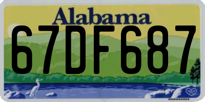 AL license plate 67DF687