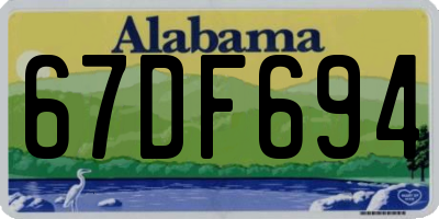 AL license plate 67DF694