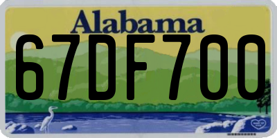 AL license plate 67DF700