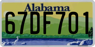 AL license plate 67DF701