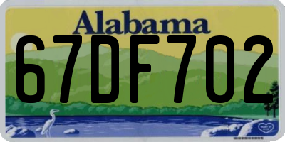 AL license plate 67DF702