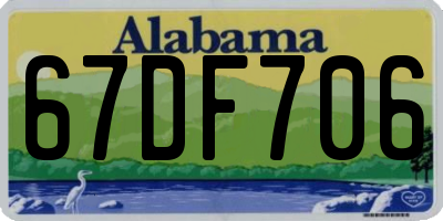 AL license plate 67DF706