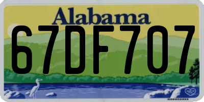 AL license plate 67DF707